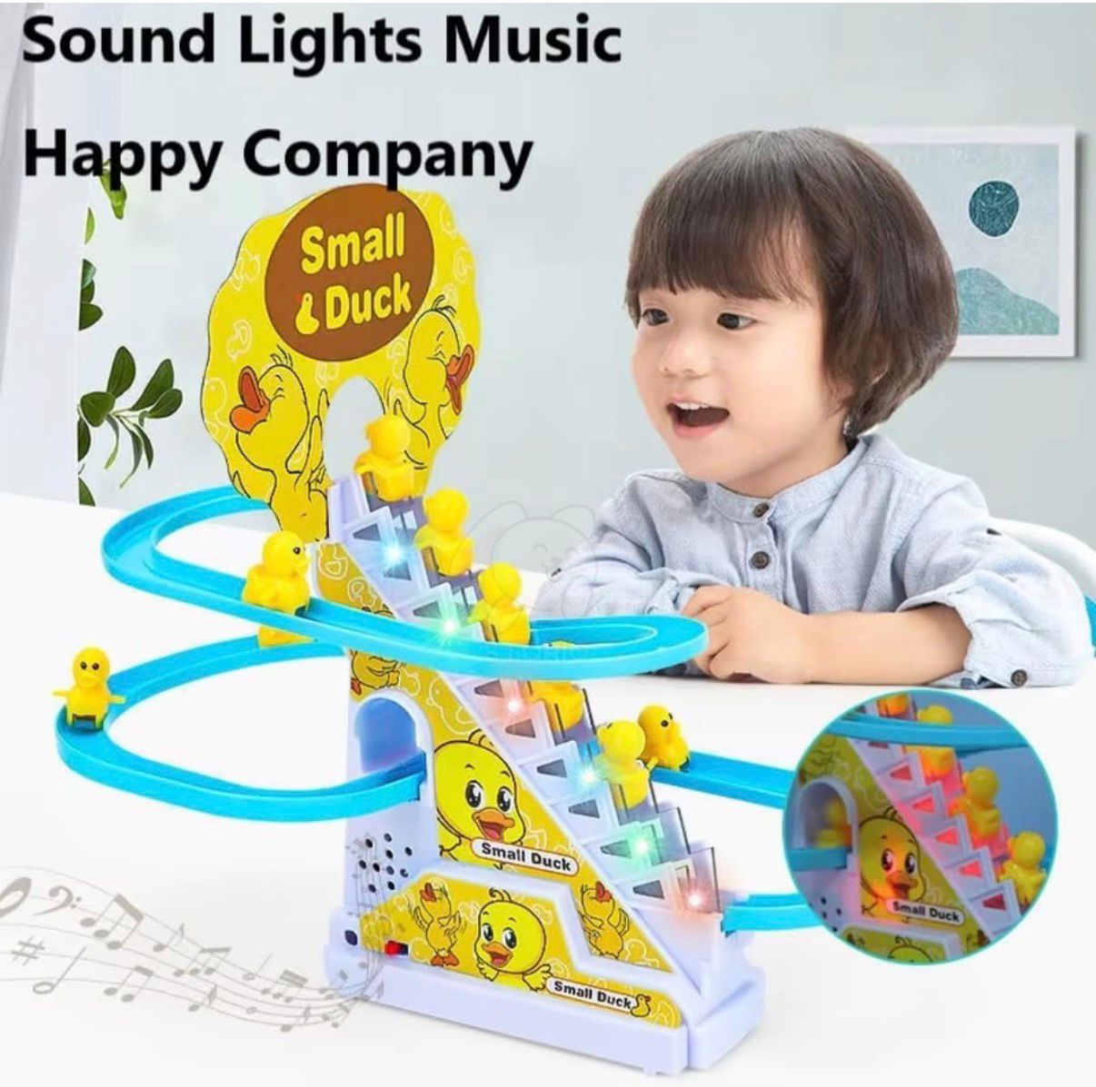 Small Duck Slide Track Toy with Lights & Music 🎶✨