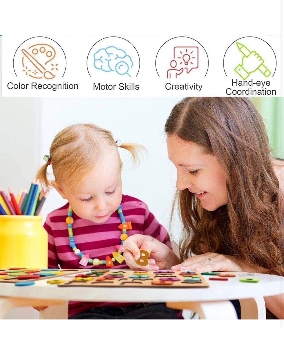 Wooden Educational Puzzle Board Set (Alphabets, Numbers & Shapes)